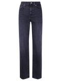 Black Straight High Rise Jeans 1
