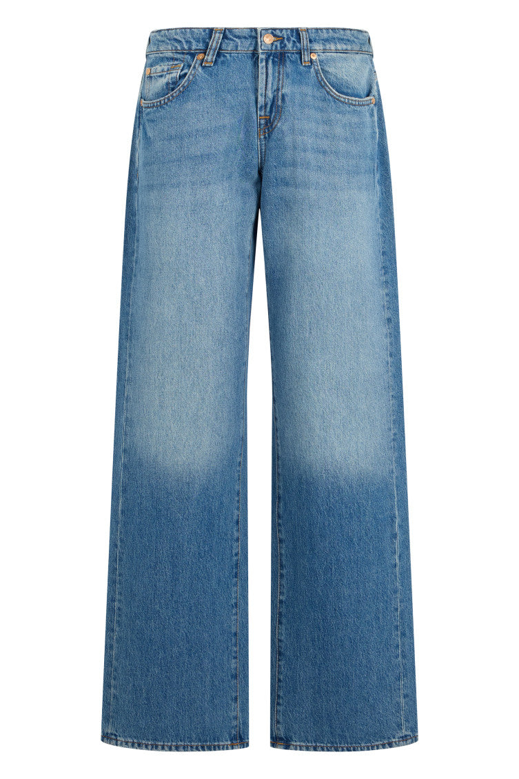 Blue Loose Mid Rise Jeans 1