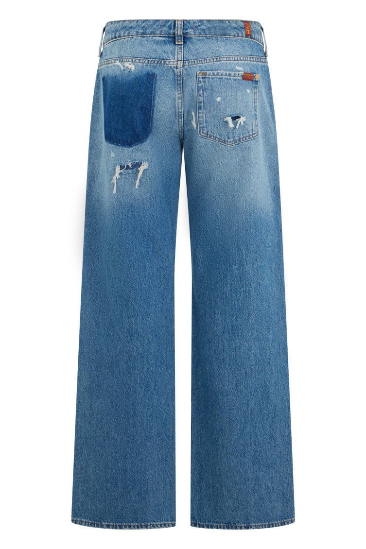 Blue Loose Mid Rise Jeans 2