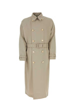 Beige gabardine trench coat 1