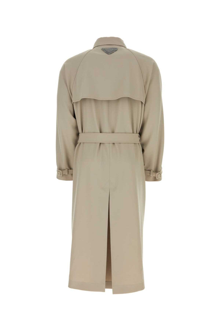 Beige gabardine trench coat 2