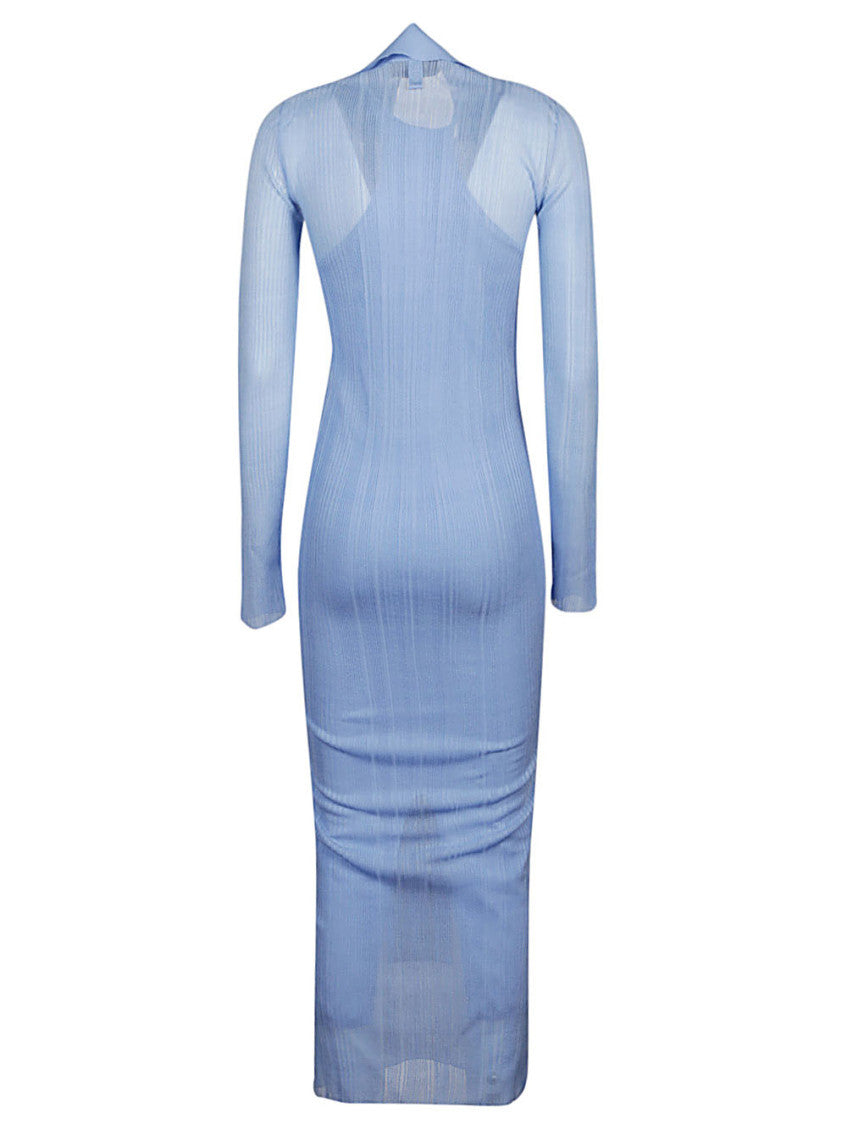 Light Blue Long silk dress 2