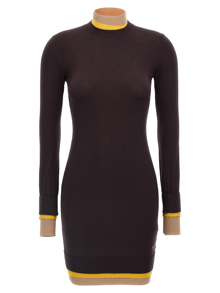 Brown Wool Knitted Dress 1