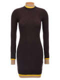 Brown Wool Knitted Dress 1