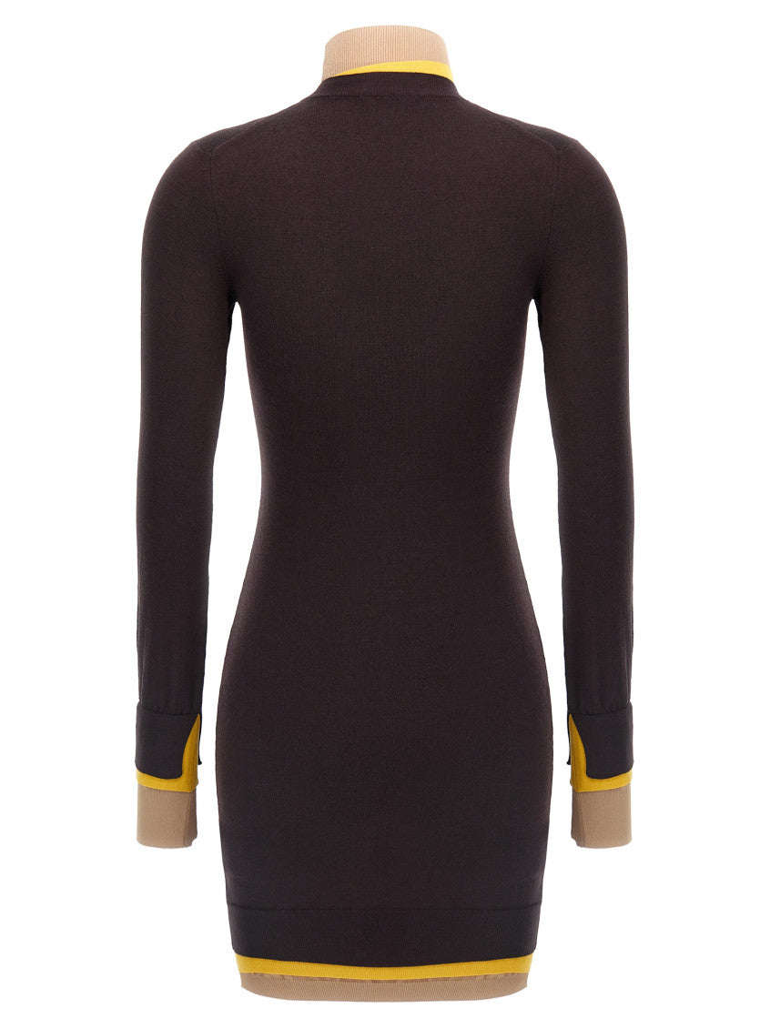 Brown Wool Knitted Dress 2