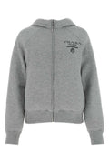 Grey Cashmere Blend Down Sweatshirt 1