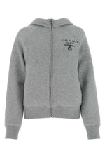 Grey Cashmere Blend Down Sweatshirt 1