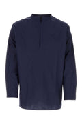 Navy blue poplin oversize shirt 1