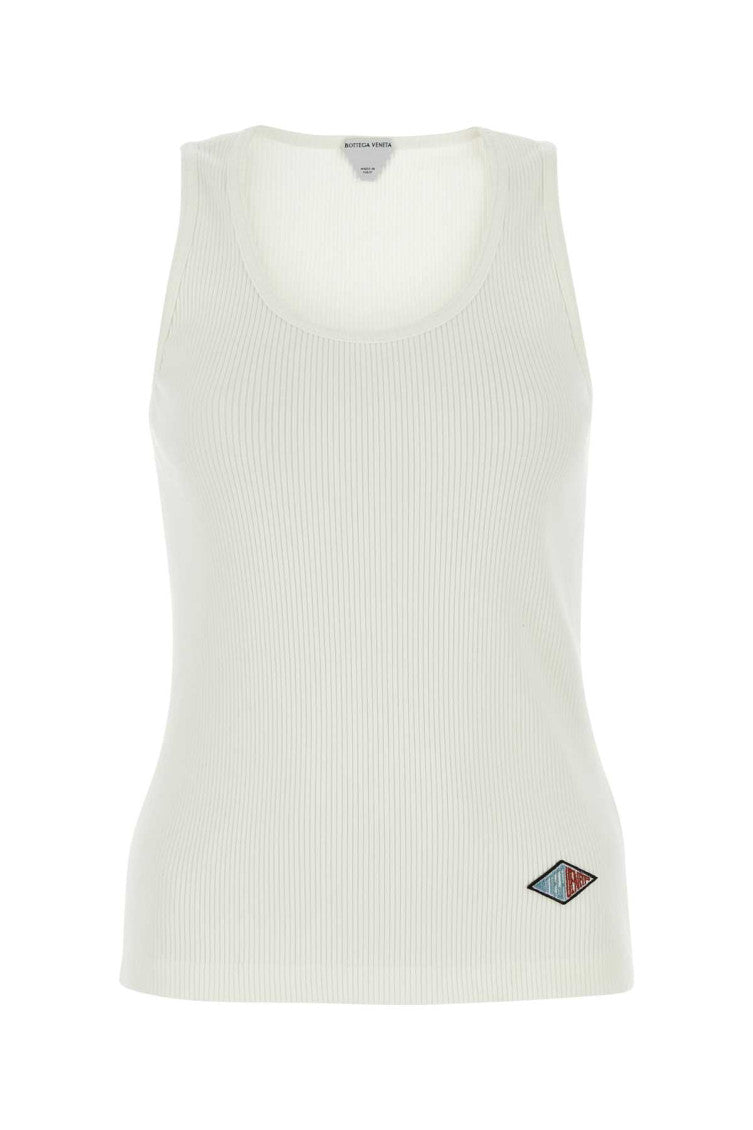 White Embroidered Logo Tank Top 1
