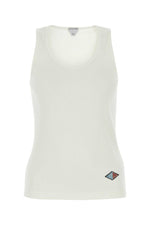 White Embroidered Logo Tank Top 1