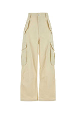 Beige Wide Leg Cargo Pant 1