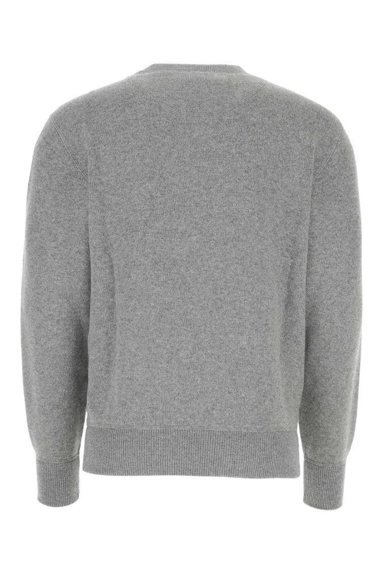 Melange grey stretch cashmere blend sweater 2