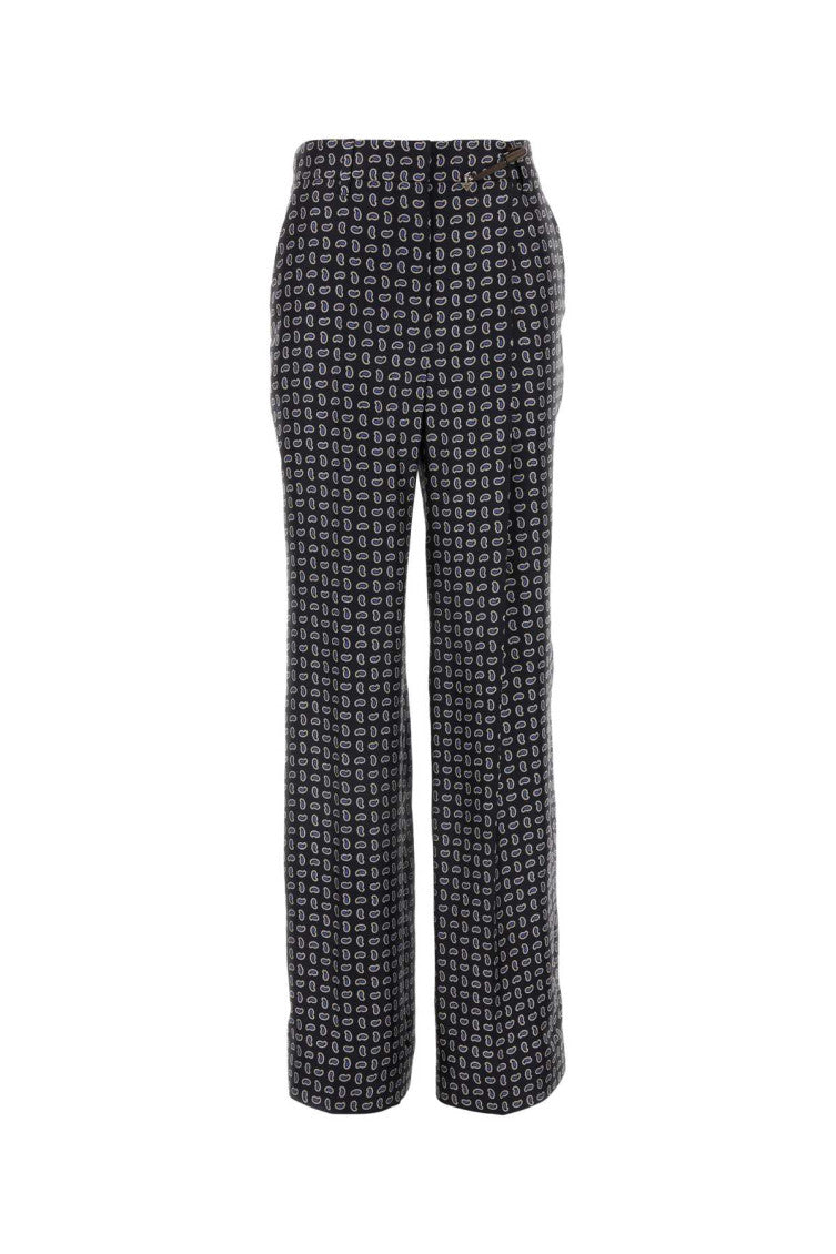 Black Printed Straight Fit pant 1