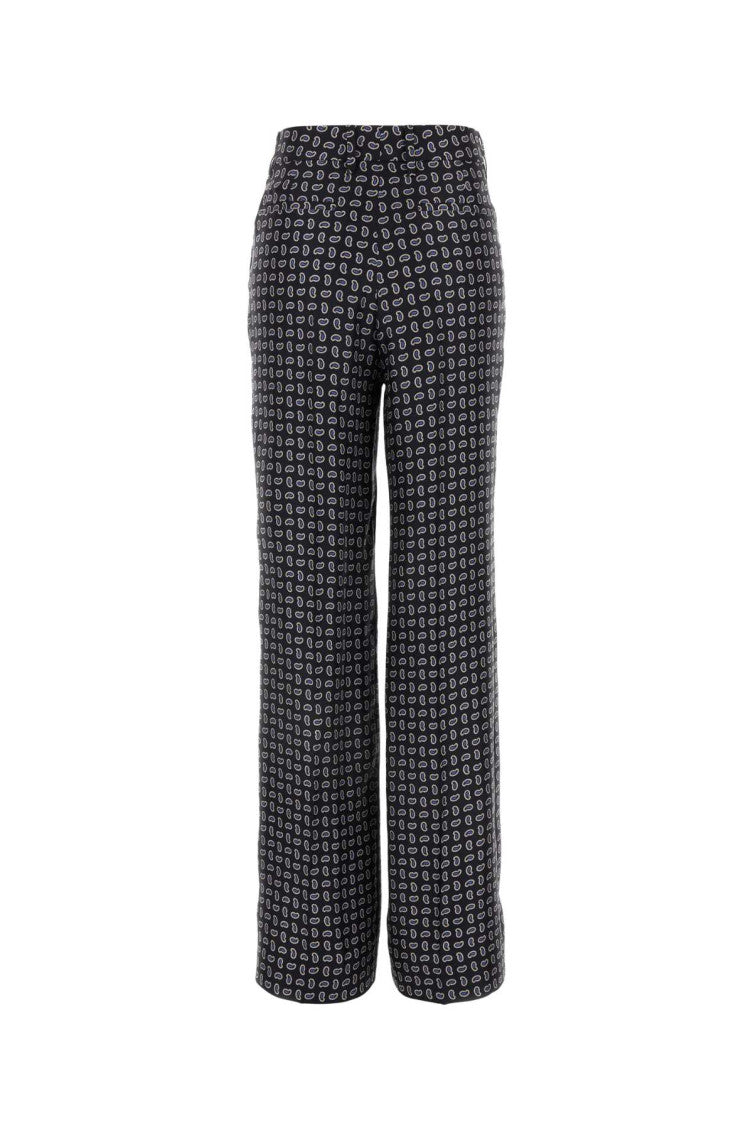 Black Printed Straight Fit pant 2