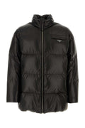 Black Logo Patch Puffer Jacket 1