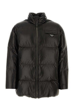 Black Logo Patch Puffer Jacket 1