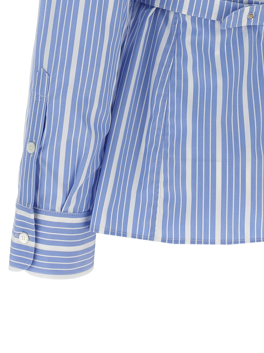 Blue Embroidered Logo Shirt 4