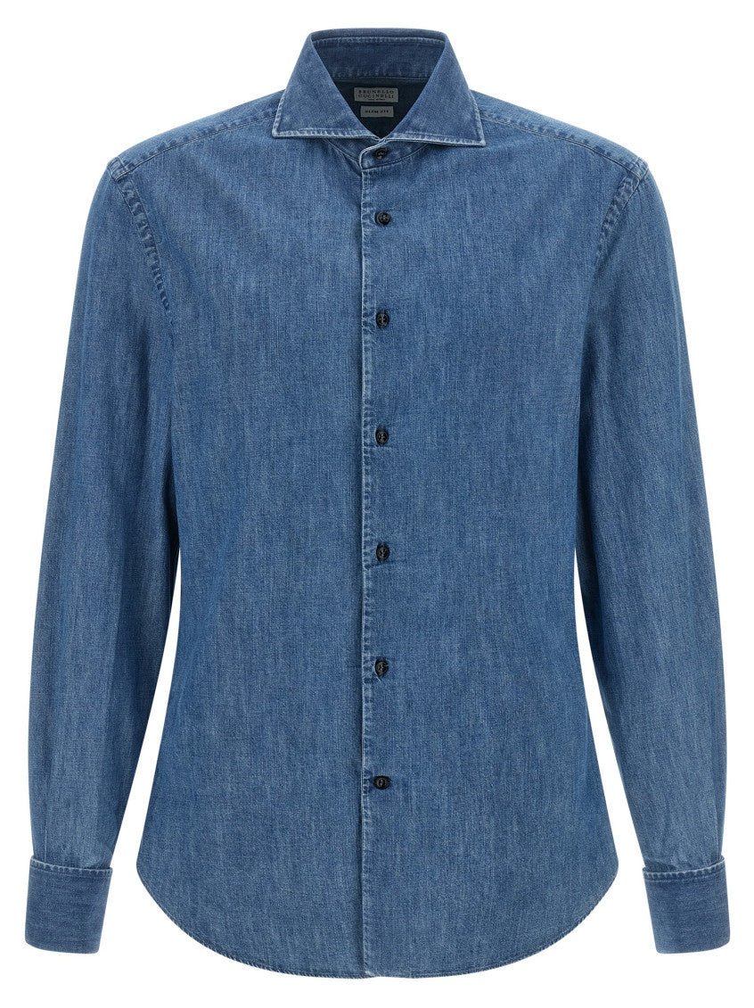 Blue Slim Solid Shirt 1