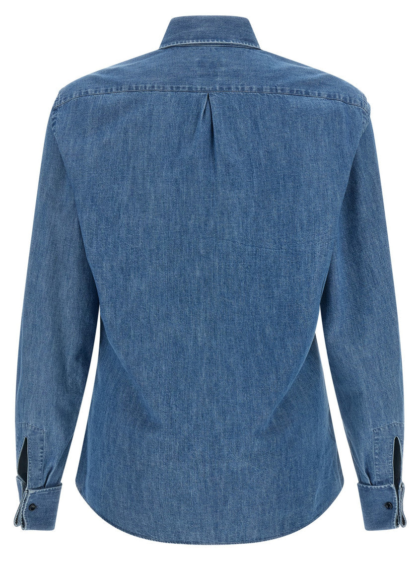 Blue Slim Solid Shirt 2