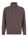 Dark Brown Zip-Up Cardigan 1