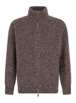 Dark Brown Zip-Up Cardigan 1