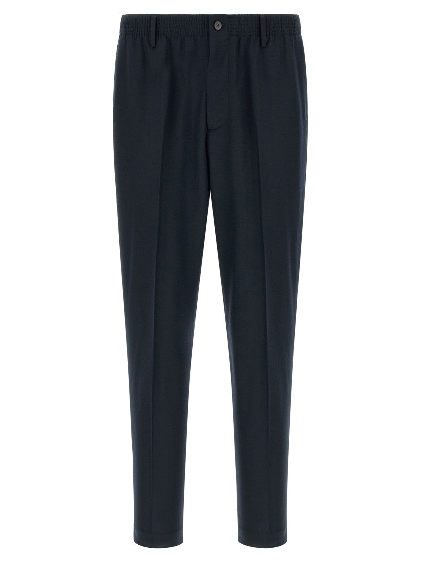 Blue Flat Front Trousers 1