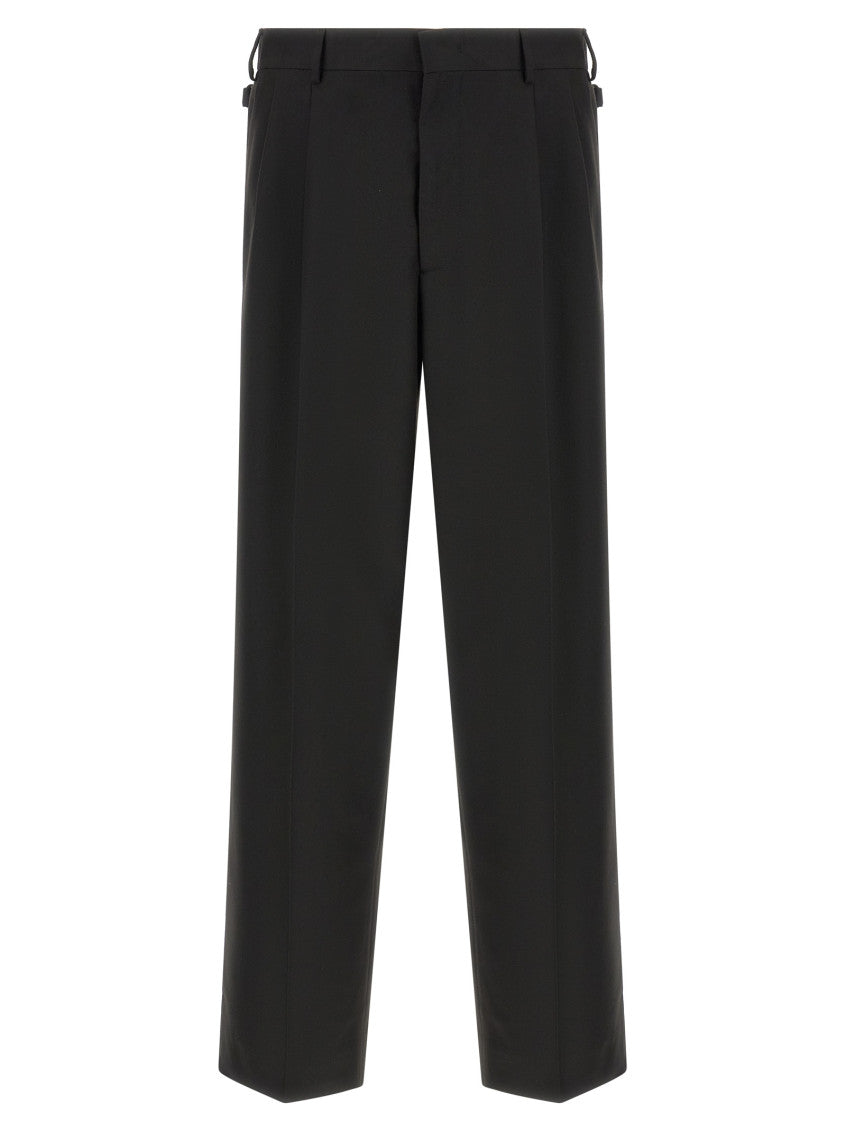 Black Relaxed Pleated Trousers 1
