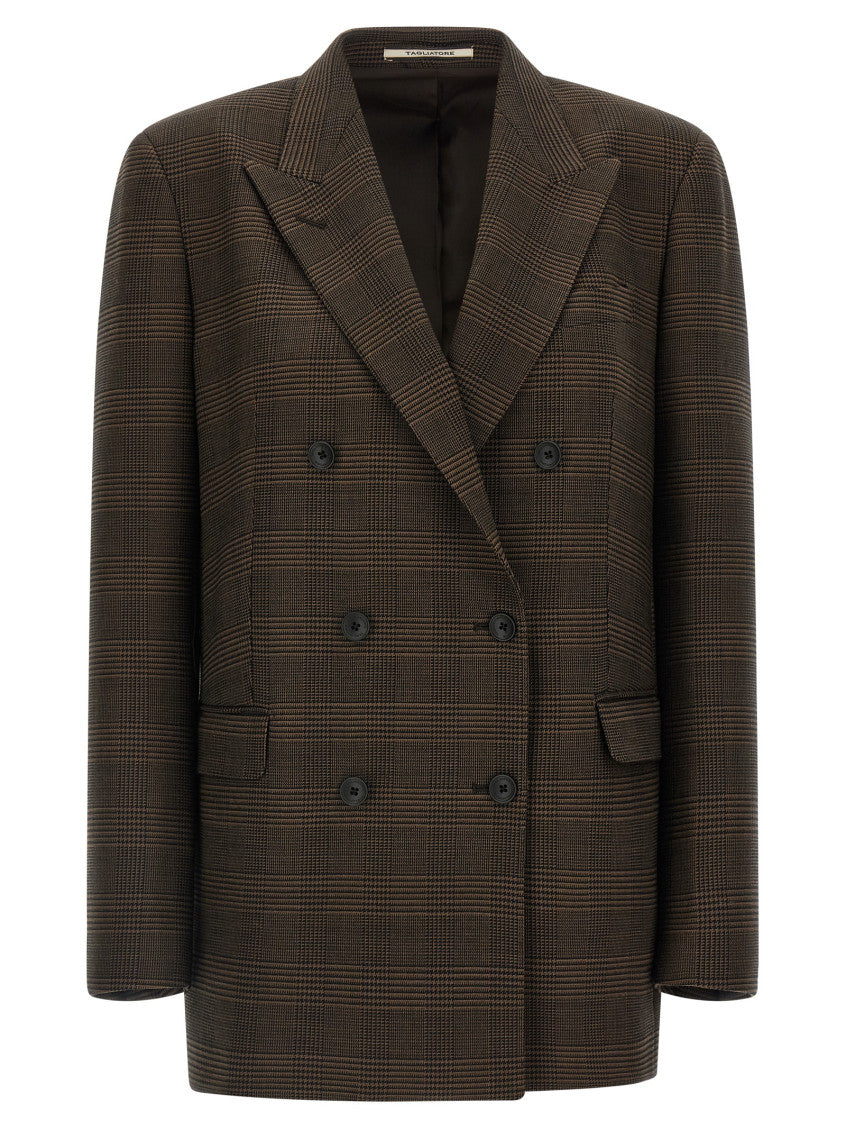 Dark Brown Peaked Lapel Blazer 1