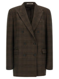 Dark Brown Peaked Lapel Blazer 1