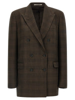 Dark Brown Peaked Lapel Blazer 1