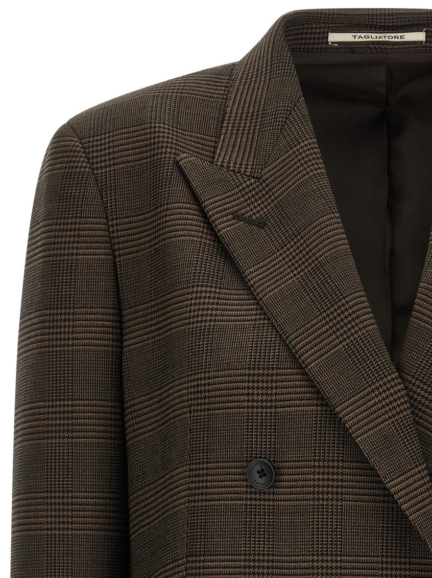 Dark Brown Peaked Lapel Blazer 3