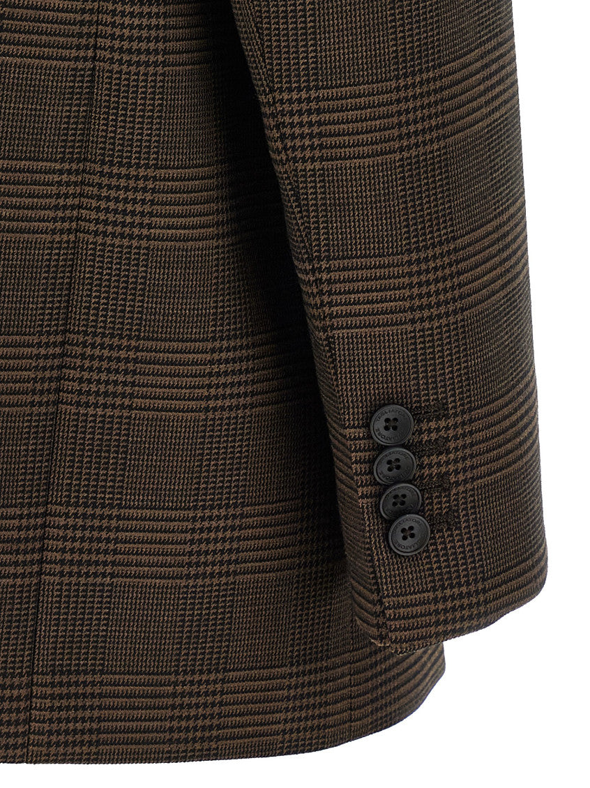 Dark Brown Peaked Lapel Blazer 4