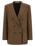 Brown Peaked Lapel Blazer 1