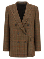 Brown Peaked Lapel Blazer 1