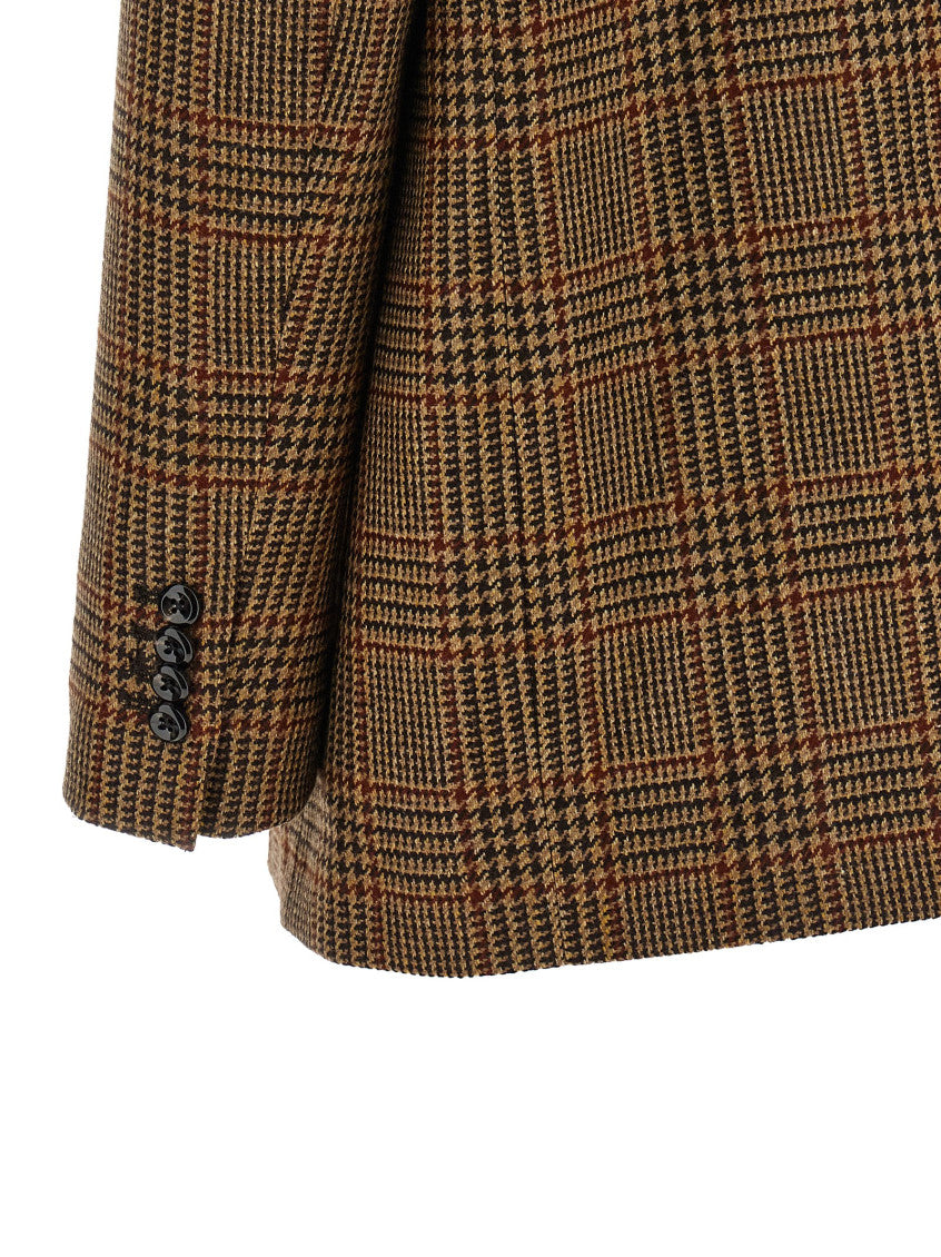 Brown Peaked Lapel Blazer 4