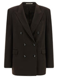 Dark Brown Peaked Lapel Blazer 1