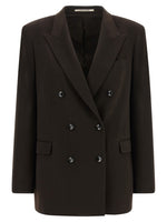 Dark Brown Peaked Lapel Blazer 1