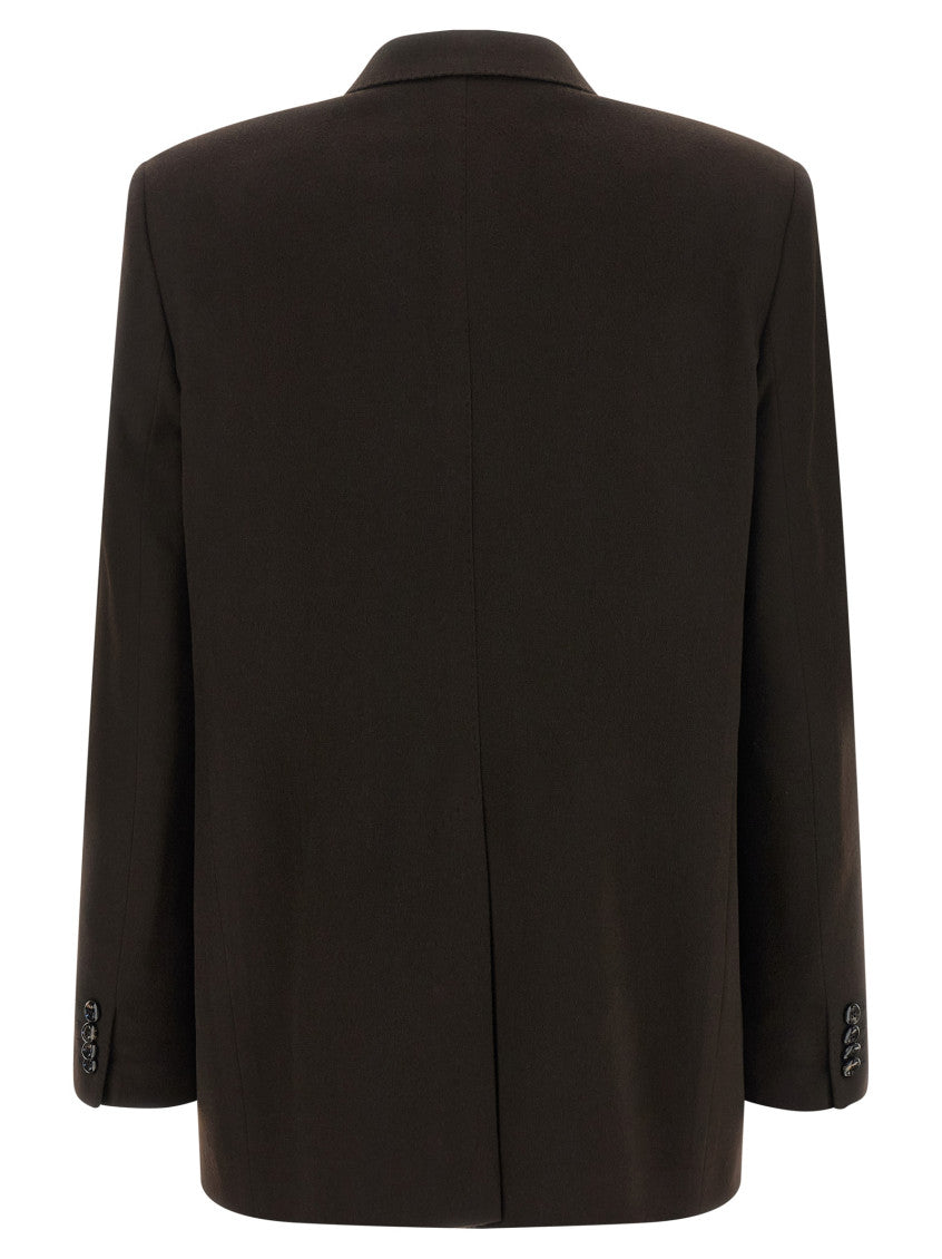 Dark Brown Peaked Lapel Blazer 2