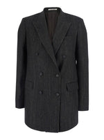 Dark Grey Peaked Lapel Blazer 1