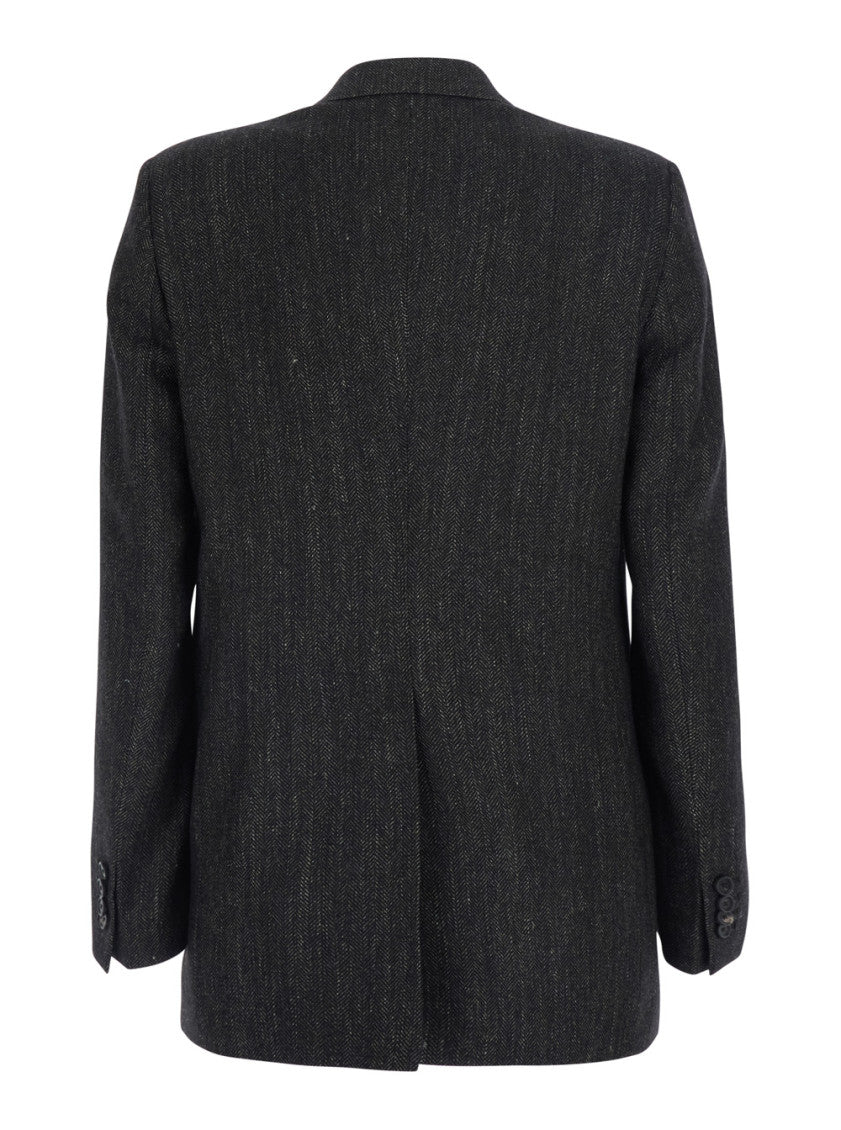 Dark Grey Peaked Lapel Blazer 2