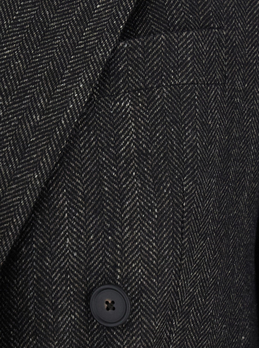 Dark Grey Peaked Lapel Blazer 3