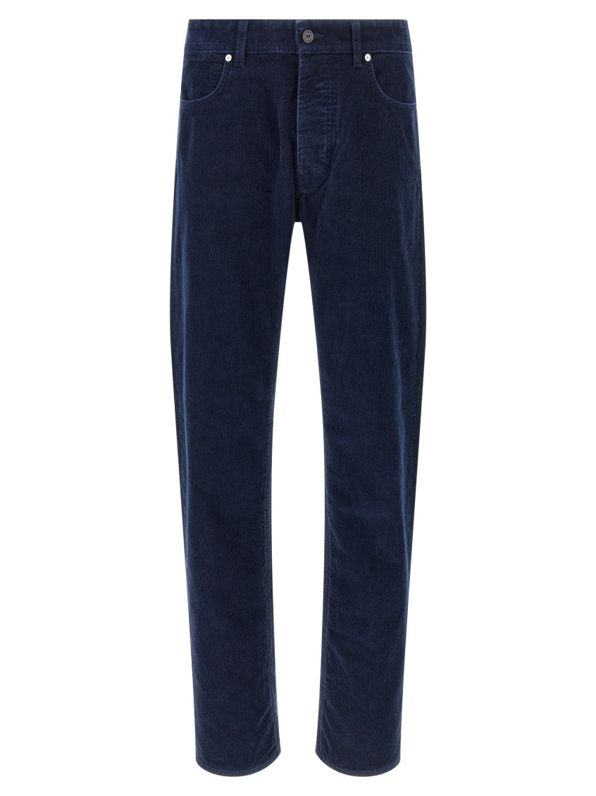 Blue Straight Flat Front Pants 1