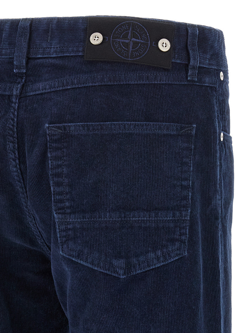 Blue Straight Flat Front Pants 4
