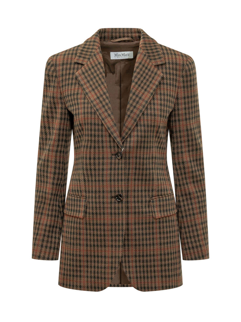 Brown Notched Lapel Blazer 1
