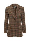 Brown Notched Lapel Blazer 1