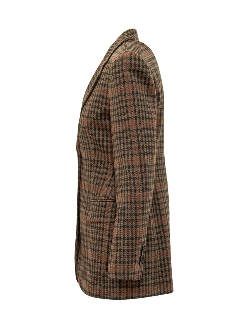 Brown Notched Lapel Blazer 3