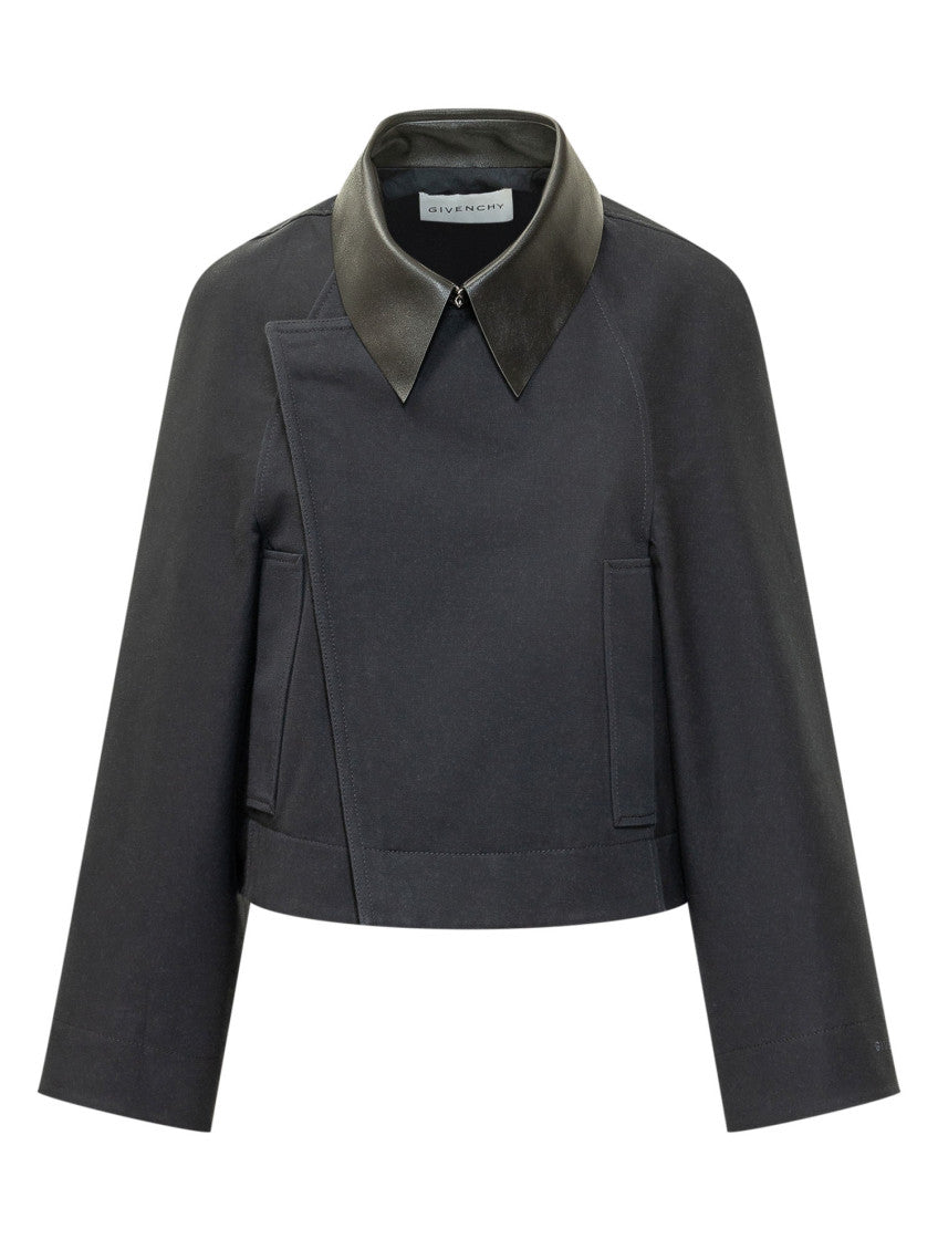 Dark Grey Shirt Collar Blazer 1