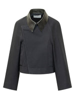 Dark Grey Shirt Collar Blazer 1