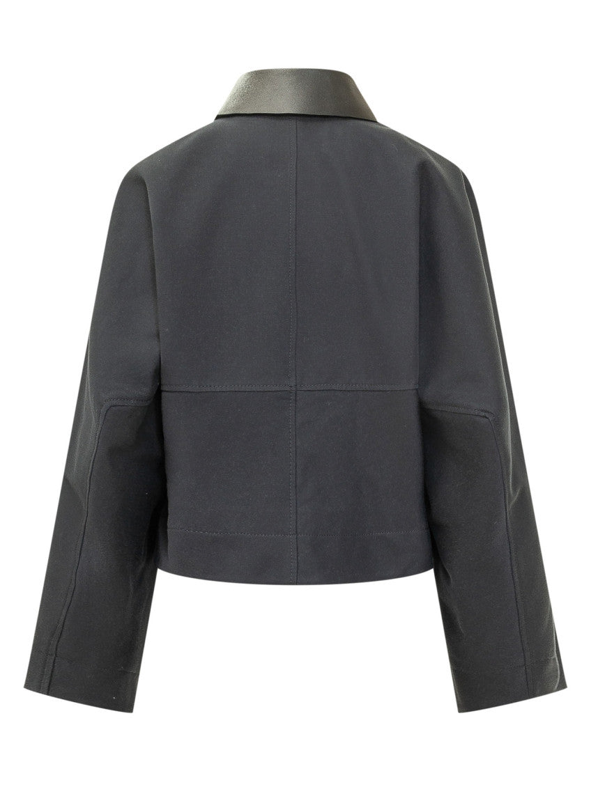 Dark Grey Shirt Collar Blazer 2
