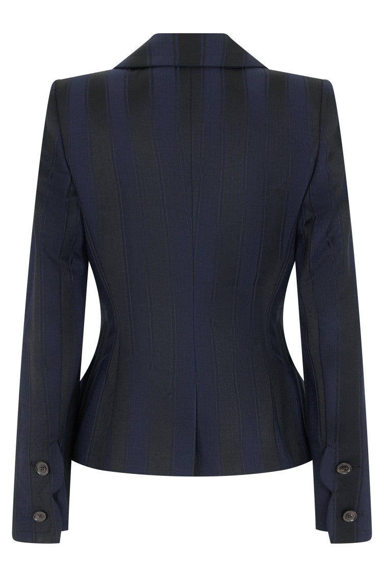 Blue Notched Lapel Blazer 2